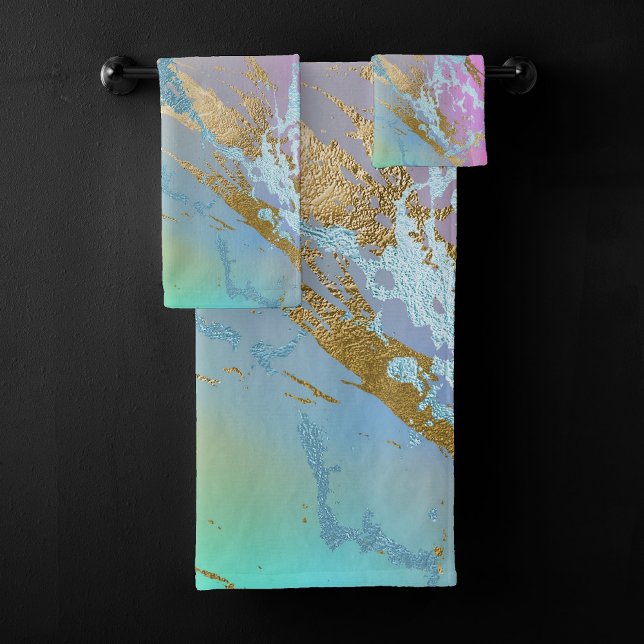 Conjunto De Toalhas Milênio Marble | Jogo-Arco-Íris Coletivo Ombre (Criador carregado)