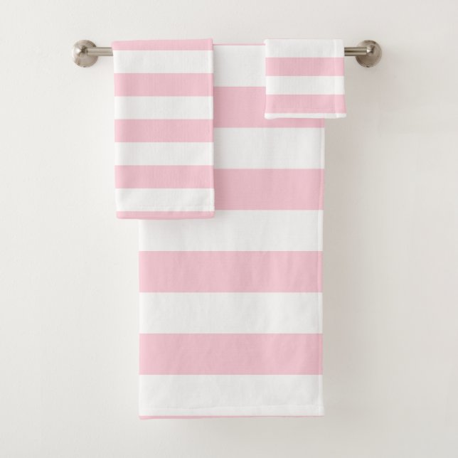 Conjunto De Toalhas Milhares de Pink e White Stripes (Insitu)