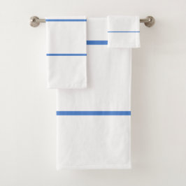 Conjunto De Toalhas Milho Branco de Verão Azul Flor de Milho Listras G
