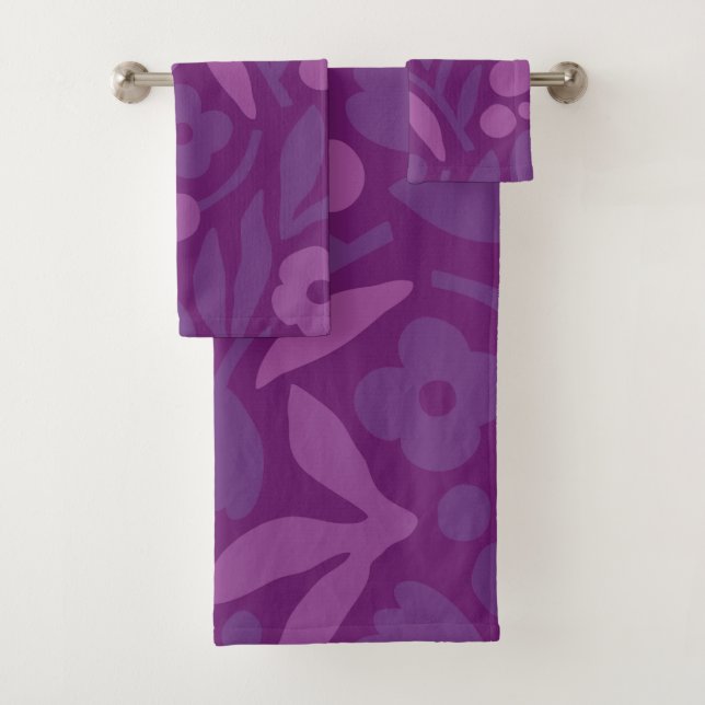 Conjunto De Toalhas Minha princesa ama flores roxas e felizes (Insitu)