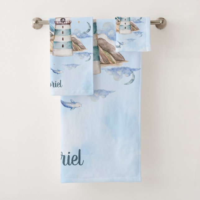 Conjunto De Toalhas Mini Chefe Navio No Oceano Personalizável (Insitu)