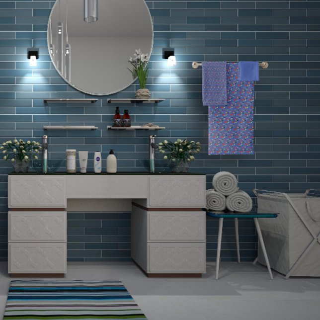 Conjunto De Toalhas Mini flor-silvestre vermelho-padrão (Criador carregado)