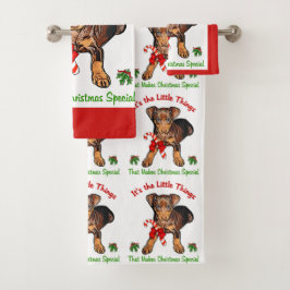 Conjunto De Toalhas Miniatura Pinscher Natal