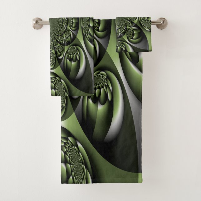 Conjunto De Toalhas Miniesferas de Floresta Verde Branca (Insitu)