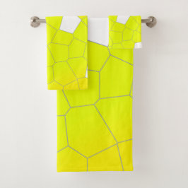 Conjunto De Toalhas Mínimalismo Abstrato Art Amarelo Cinzas Células Br