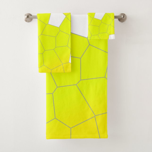 Conjunto De Toalhas Mínimalismo Abstrato Art Amarelo Cinzas Células Br (Insitu)