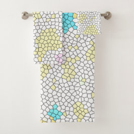 Conjunto De Toalhas Mínimalismo - Abstrato Art Pale Pastel Células