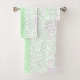Conjunto De Toalhas Minimalismo Abstrato Art Pale Turquesa Verde Rosa