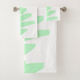 Conjunto De Toalhas Minimalismo Arte Abstrata Turquesa Pálido Verde