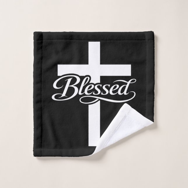 Conjunto De Toalhas Minimalist Blessed Cross Christian Faith Design (Pano de lavar)