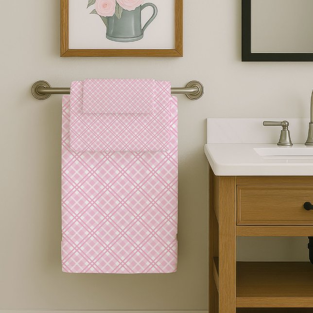 Conjunto De Toalhas Minimalist Pink Towels Modern Bathroom Accent (Minimalist Pink Towels Modern Bathroom Accent)