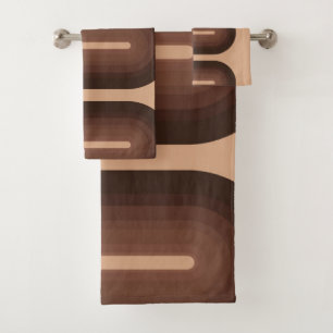 Conjunto De Toalhas Minimalista Brown Geo