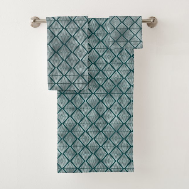 Conjunto De Toalhas Minimalista Prata Sage Art Déco (Insitu)