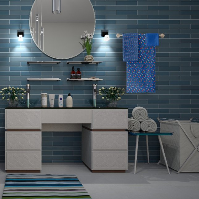 Conjunto De Toalhas Minisflor silvestre azul escuro (Criador carregado)