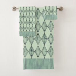 Conjunto De Toalhas Mint Green Chic Harlequin