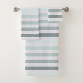 Conjunto De Toalhas Mint Stripes Ombre