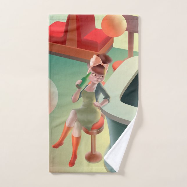 Conjunto De Toalhas Miss Meow - Bar Noturno (Toalha de mão)