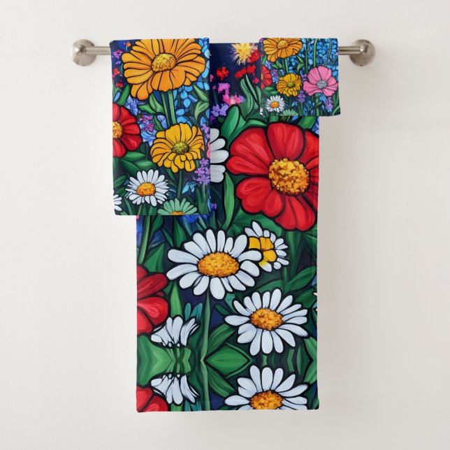 Conjunto De Toalhas Mistura de flores (Insitu)