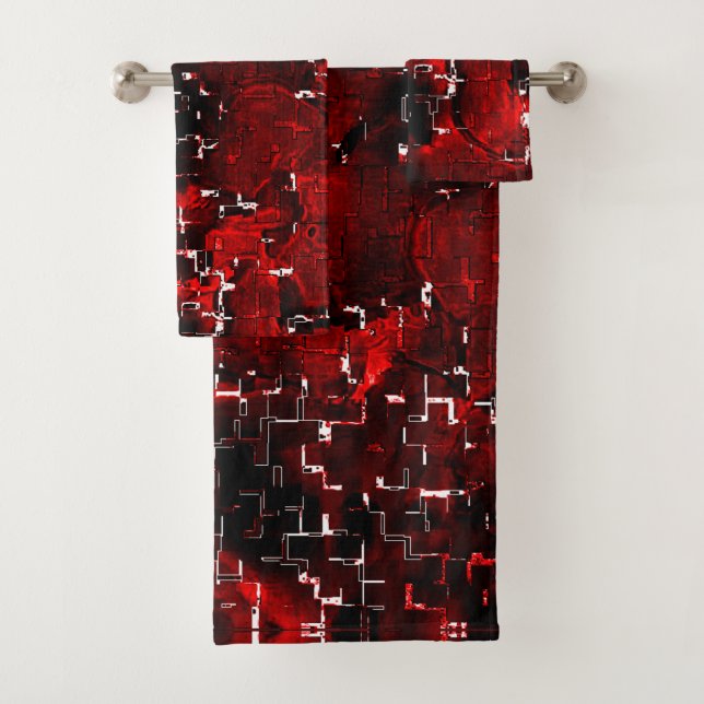 Conjunto De Toalhas Mistura de pétalas vermelhas chuvosas e rústicas s (Insitu)