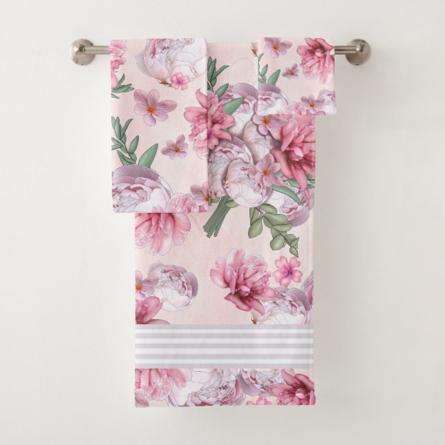 Conjunto De Toalhas Misturas cor-de-rosa de Rosas de repolho (Insitu)