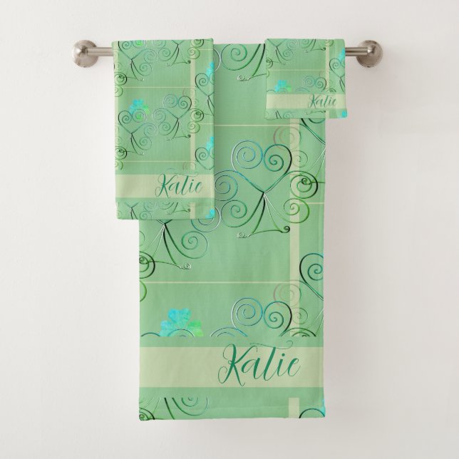Conjunto De Toalhas Misty Shamrocks Towel (Insitu)