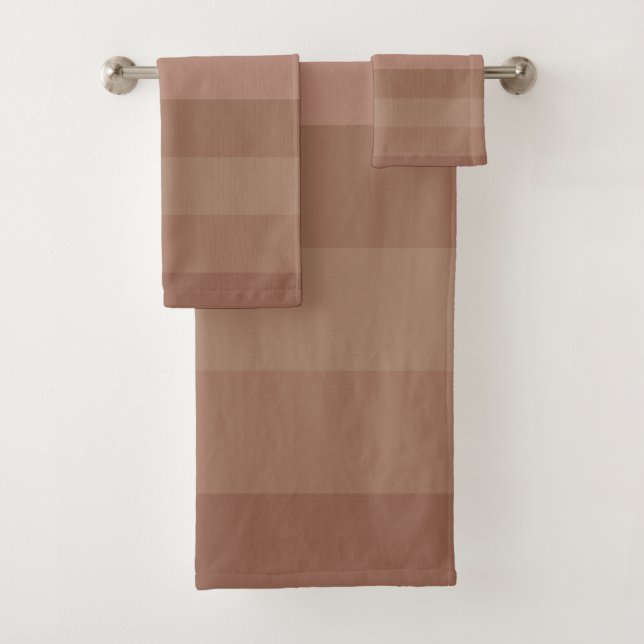 Conjunto De Toalhas Mocha Mousse Stripes (Insitu)