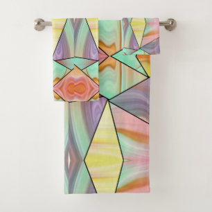 Conjunto De Toalhas Modern Abstract boho Marble Art