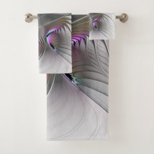 Conjunto De Toalhas Modern Abstrato Shy Fantasy Figura Arte Fractal