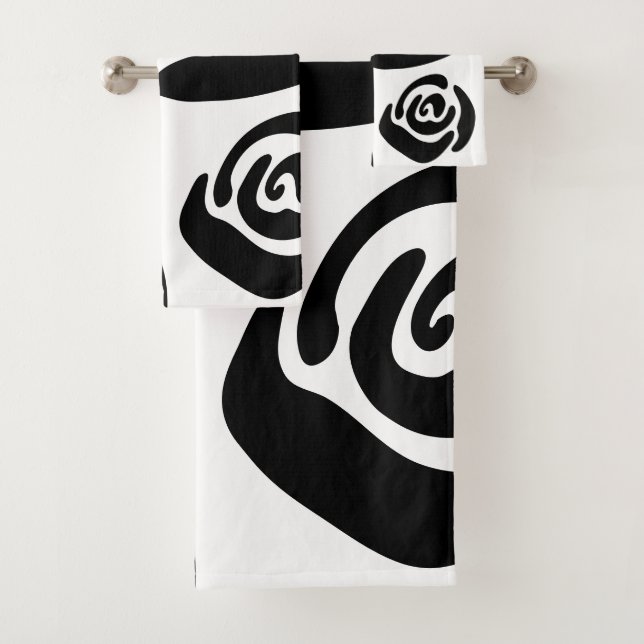 Conjunto De Toalhas Modern Doodle 2 Preto e Branco (Insitu)