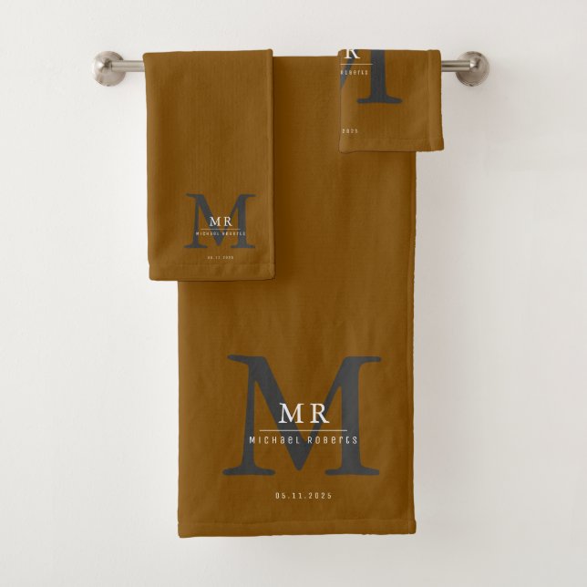 Conjunto De Toalhas Modern Luxury Monogram Colour Match  (Insitu)