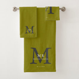 Conjunto De Toalhas Modern Luxury Monogram Colour Match 