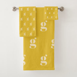Conjunto De Toalhas Modern Monograma - Letra inicial Pastel Yellow Cre