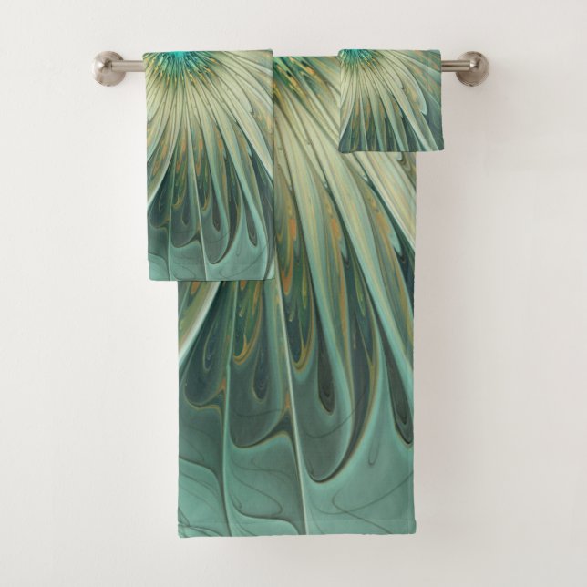 Conjunto De Toalhas Moderna Abstrato Fantasy Flor Arte Fractal (Insitu)