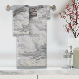 Conjunto De Toalhas moderna cadeia de cinzas brancas minimalista e min