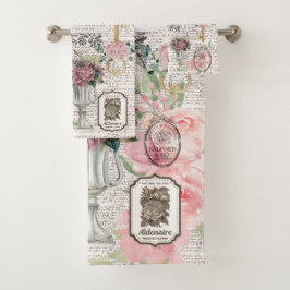 Conjunto De Toalhas Moderno botânico vintage com decoração francesa em