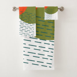 Conjunto De Toalhas Moderno do Médio do século abstrato