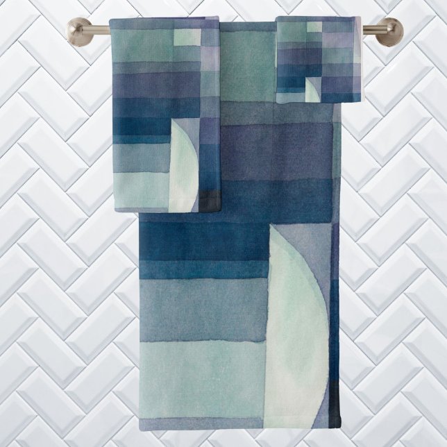 Conjunto De Toalhas moderno geométrico abstrato (Geometric bathroom towel set)