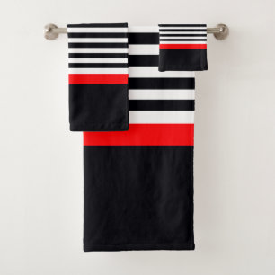 Conjunto De Toalhas Moderno preto e branco projetado