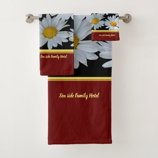 Conjunto De Toalhas Moderno romântico com textura margarida .red (Insitu)