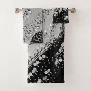 Conjunto De Toalhas Moedas Negras Clássicas e Ciganas Prateadas