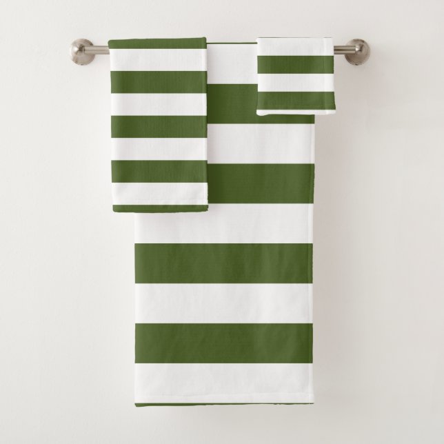 Conjunto De Toalhas Moisés Escuro, Greve Verde e Branca (Insitu)