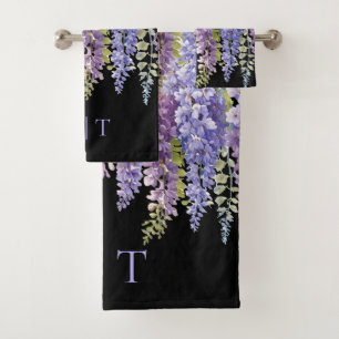 Conjunto De Toalhas Molho de água púrpura esmerilado floral