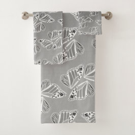 Conjunto De Toalhas Monarch Butterfly Wings Ombre Warm Monochrome