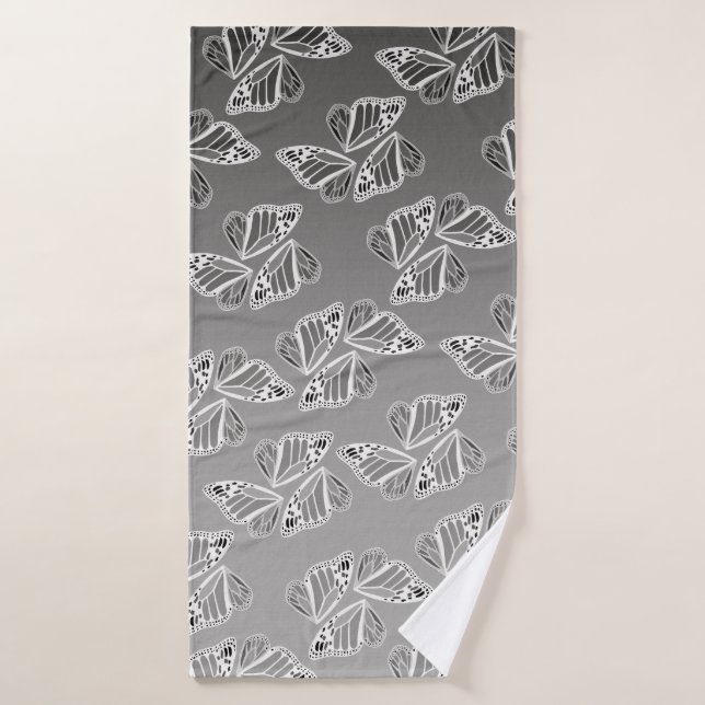 Conjunto De Toalhas Monarch Butterfly Wings Ombre Warm Monochrome (Toalha de Banho)