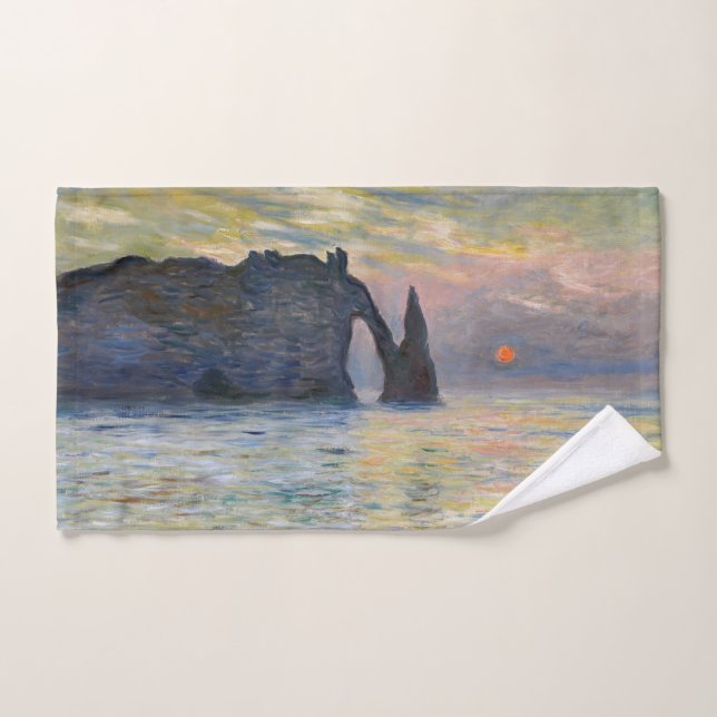 Conjunto De Toalhas Monet - Manneport, Cliff em Etretat, Sunset (Toalha de mão)