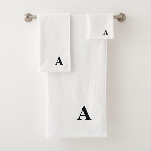 Conjunto De Toalhas Monograma A em branco (Insitu)