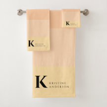 Monograma Clássico de Peach Girly Gentle