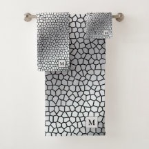 Monograma com prata de vidro retido