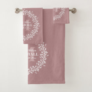 Conjunto De Toalhas Monograma da Terra Rosa-Casal Recém-cunhada