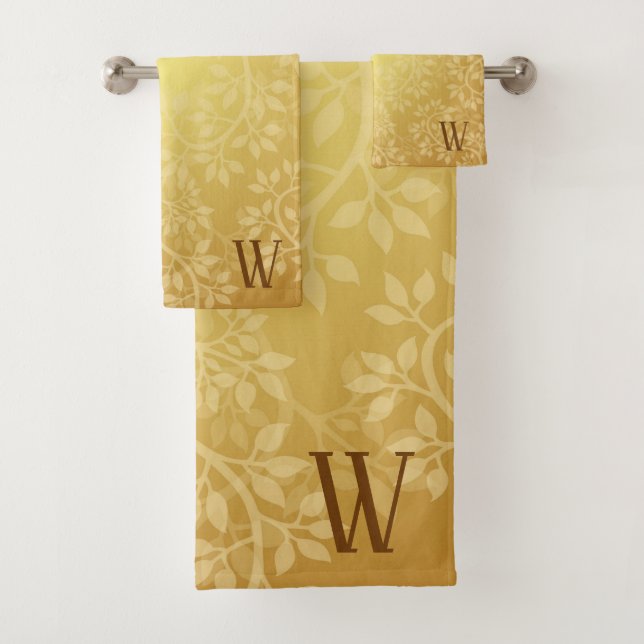 Conjunto De Toalhas Monograma da Vinha ouro (Insitu)